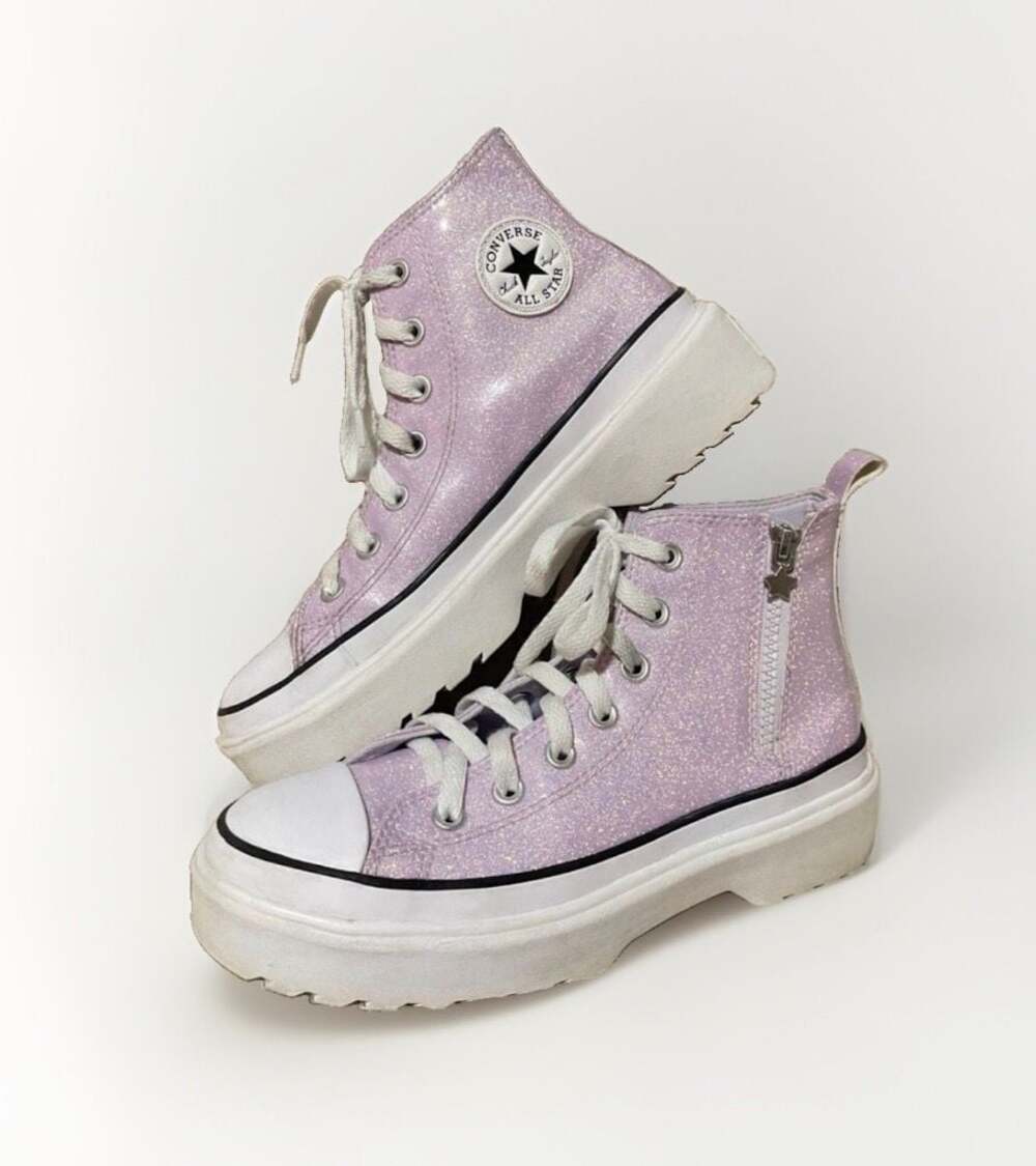 Converse Chuck Taylor All Star Lugged Zip Glitter Platform High Top Sneakers 7.5